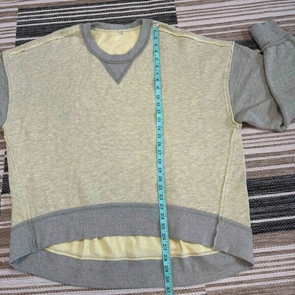 Free People Movement Start Up Pullover Oversized Relaxed Fit Yellow Gray Size M - Picture 16 of 16